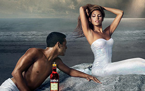 Eva Mendes promoting Campari - an alcoholic liqueur, an aperitif